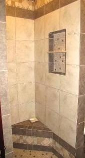 Walk in shower by Labrador Floors and Tile